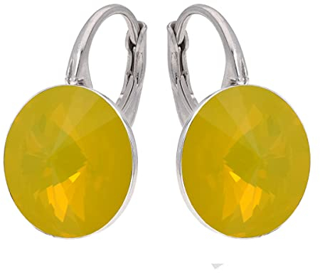 Rivoli Ohrringe Österreichische Zirkonia 925 Silber - Schmuck für Frauen und Mädchen - Hängeohrringe Ideal für Geschenke für Frauen (Yellow Opal)
