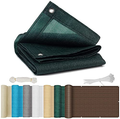 Tenda a Vela Rettangolare 2x3m Recinzione Copertura Tela Parasole Tessuto Ombra Resistente alle intemperie per Esterno, Piscina, Verde Scuro