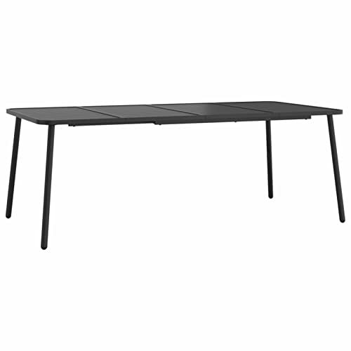 Gartentisch Anthrazit 200x100x71 cm Stahl, Stilvoller Esstisch für Garten und Terrasse