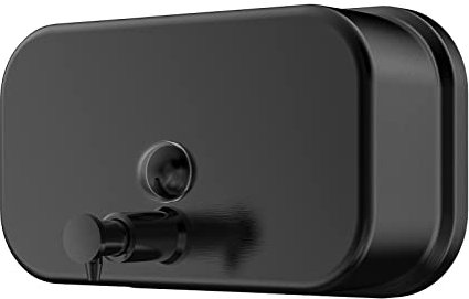 interhasa! Distributeur de savon mural en acier inoxydable pour évier de cuisine et salle de bain Noir 1000 ml