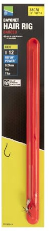 Preston Innovations KKH Bajonett-Haar-Rigs mit Widerhaken, 38,1 cm, Größe 8