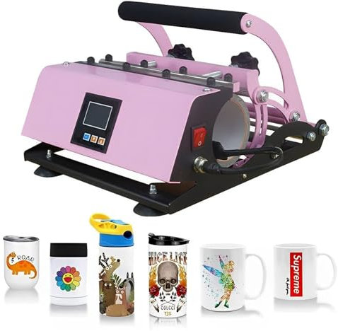 JINTAOMA Machine De Presse à Gobelet 2 en 1 pour Les Blancs De Sublimation - Presse à Chaud pour Gobelets à Sublimation, Machine De Presse à Chaud pour Tasse De Sublimation DIY AdaptéE,Pink