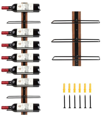 DBREAKS botellero Vino en la Pared, botellero para 9 Botellas, botellero apilable, botellero Vertical, botellero Madera, para vinoteca,Mueble Bar,garrafeira de Vino