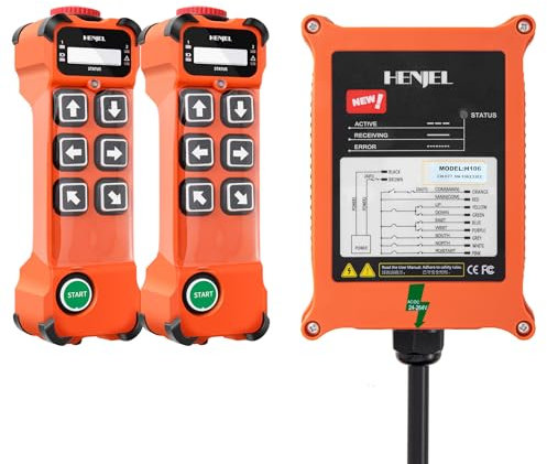 110-460V 220V 380V Control remoto inalámbrico de grúa Transmisor de 6 botones Receptor Control remoto de radio industrial grúa de elevación eléctrica grúa puente aéreo Control remoto de grúa pórtico