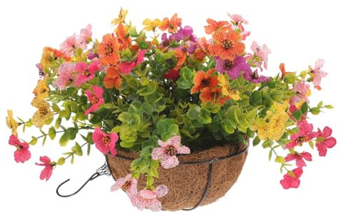 Cabilock Cestas Colgantes Artificiales De Flores De Palma De Decoración Colgante para Jardín Cestas De Flores para Plantas