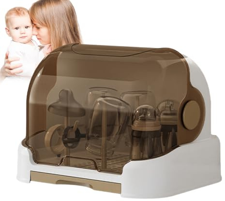 Boîte De Rangement pour Biberon Egouttoir Biberon Bebe avec Couvercle, Rangement Stockage avec Bac À Eau Amovible, Porte-biberon Etendoir À Biberons, Tétines, Tasses pour La Maison, Les Voyages