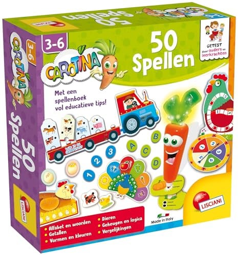 LISCIANI - 50 Spiele Koffer - Sprechen Stift - Elektronische Lernspiele - Zahlen, Formen Und Farben - Für Kinder von 3 bis 6 Jahren - Carotina