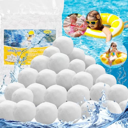 Palline per Filtri per Piscine, Palline per Filtri 1300g per Sostituire 45kg di Sabbia, Adatte per Sistemi di Filtrazione Come Piscine, Filtri a Sabbia e Acquari Sfere filtranti per Piscine