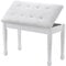 FILISITE Duet Piano Bench with Storage, Wooden Piano Stool with Waterproof Padded Cushion, Bench Seat for Vanity, Living Room, Bedroom (White)