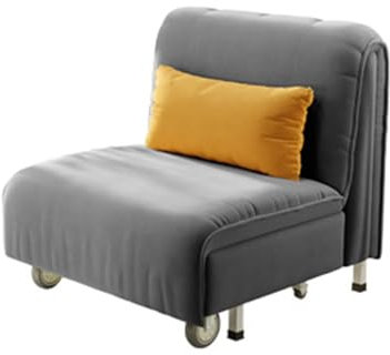 UYDJAKX Klappbares Schlafsofa, Schlafsessel, gepolsterter Einzelsessel mit Rollen, Gästebett für Wohnzimmer, Home-Office (Farbe: Gris, Größe: 80) Star of Light