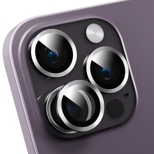 GANGANPRO Film de protection pour objectif appareil photo compatible avec iPhone 11/iPhone 12/iPhone 12 Mini, résistant aux rayures, HD transparent lentille verre trempé de protection coque - Argent
