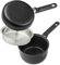 Navaris Petite Casserole Double - Petit Cuiseur Vapeur dans Casserole avec Poêle en Inox - Acier Inoxydable et Revêtement Ceramique - Ensemble Taille Mini Compatible Induction