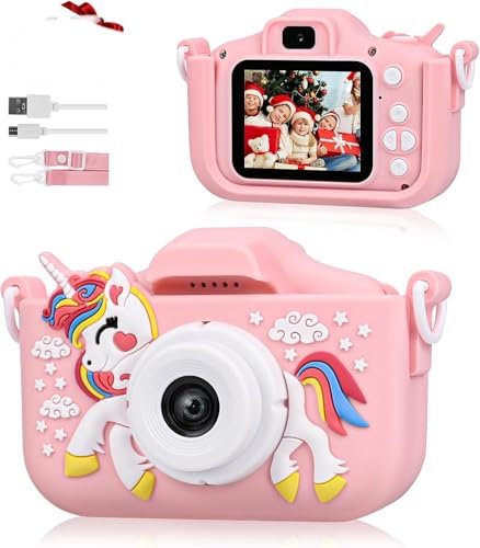 Appareil Photo pour Enfants Licorne, Appareil Photo Numérique Décoré, Rose