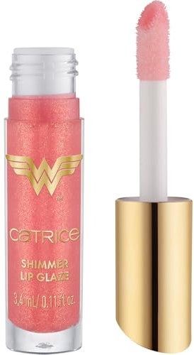 Catrice Wonder Woman Shimmer Lip Glaze, Lipgloss, Nr. 020, Pink, mit Ölen, glänzend, schimmernd, vegan, ohne Parabene, ohne Mikroplastikpartikel, Nanopartikel frei, 1er Pack (3.4ml)