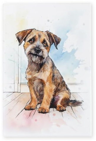 Art of Arora 2862 Border Terrier Ceramic Tile Picture Plaque Wall Art 30 x 20cm