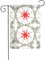 YYHWHJDE Asta de bandera de jardín con diseño de hojas verdes y flores rojas, decoración de patio al aire libre, doble cara, 12 x 18 pulgadas