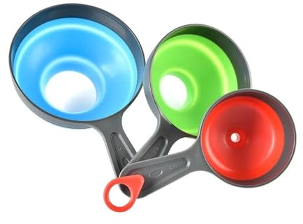 3 Pcs Foldable Kitchen Funnels Set Jam Filling Bottles Oil Funnel Kitchen Gadget