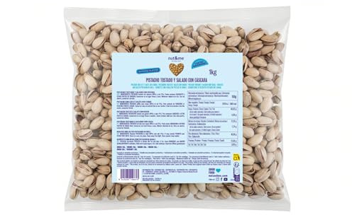 nut&me Pistachos tostados y Salados 1 kg | Pistacho Premium Sin gluten ni aditivos, Ideal como Snack o Aperitivo, Textura crujiente