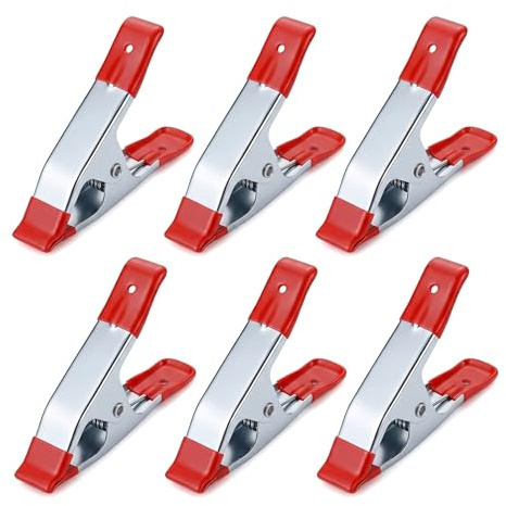 Pcs Heavy Duty Metal Spring Clamps for Woodwork 6 Inch Large Market | Stall Clips with Rubber Coated Tipped Grip for Camping Tarpaulin Woodworking Crafts
