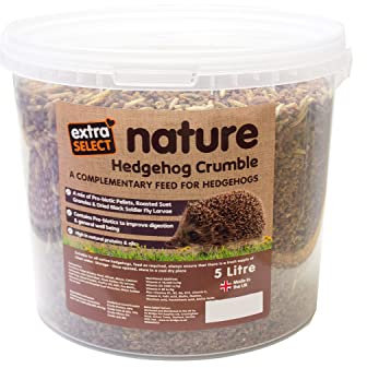 Extra Select Nature Hedgehog Crumble: Pro-Biotic, High-Protein Dry Hedgehog Food, Enriched with Black Soldier Fly Larvae - 5L Tub