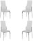 MOMMA HOME Set de 4 Sillas - Modelo Cami - Color Bllanca/Plata - Material Ecopiel/Metal Cromado - Medidas 46 x 54 x 101 cm