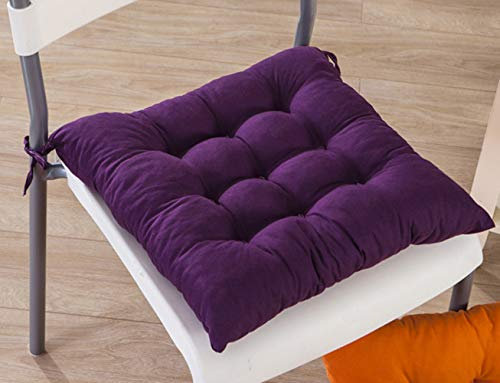 uministyle Lot de 2 Coussins de Chaise rembourrés avec Liens pour Salle à Manger, Cuisine, Jardin, intérieur ou extérieur (Violet)