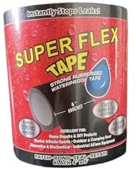 SUPER FLEX Underwater Sealing Tape for Pool, Garden Pipe Leak Repair - Waterproof Adhesive Aid to Quick Stop Leaks (Black)