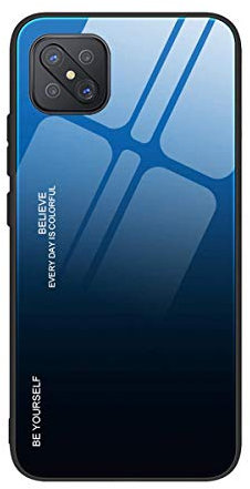 GOGME - Carcasa para OPPO Reno 4Z 5G (Reno4 Z 5G) Carcasa de Cristal Degradado Color Trasero de Cristal Templado Resistente a los arañazos Case, Flexible Silicona TPU antiarañazos, antigolpes, Funda