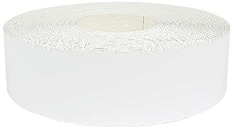 DecoMeister Kantenumleimer mit Schmelzkleber Möbelkantenband Melaminkantenumleimer Umleimer Melamin Bügelkante Dekor für Regalbrett Furnier zum Aufbügeln 40mm x 10m Kantenband Arktisch Weiß