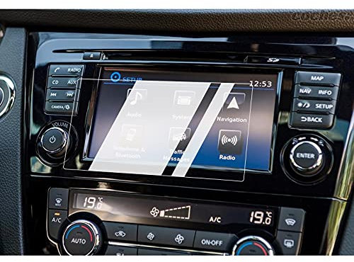 BIXUAN 7 zoll Displayschutzfolie für Nissan X-Trail T32 / Qashqai J11 2014-2020,Navi Folie Navigation Schutzfolie Transparent 9H Gehärtetes Glas Schutz Anti-Kratzer