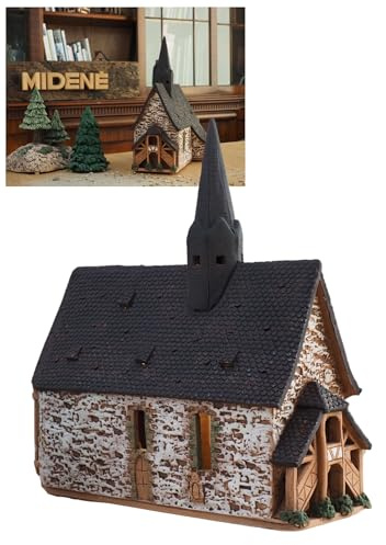 Midene Keramik Aroma Lichthaus, Handarbeit, Künstlerische Miniature, Historische Alte Kirche in Polheim, Deutschland, C247N