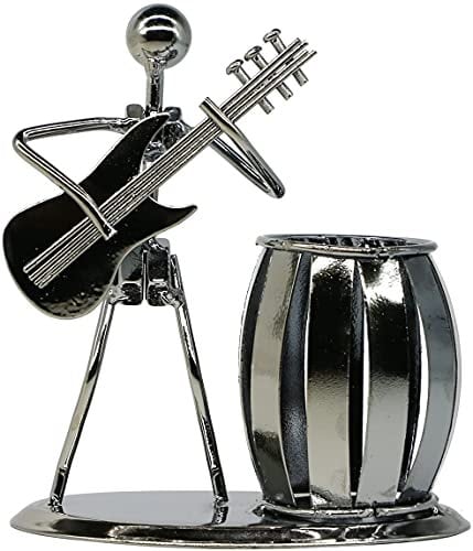 通用 Guitar Pen Holder Creative Desktop Accessories Multipurpose Metal Desk Pencil Holder For Gifts, Kids, Students, and Office Stationary
