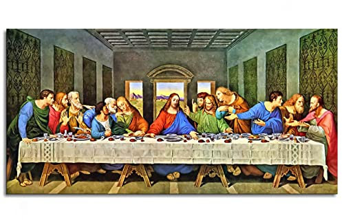 Last Supper Leonardo Malerei Ostern Kunstdruck Leinwanddruck Poster für Zuhause Set von 1 Dekorationen ungerahmt 40,6 x 20,3 cm