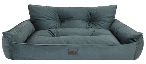Bjird Hundebett - Hundekorb für kleine mittelgroße & große Hunde - Hundekissen - Hundesofa - EInfach zu reinigen - Joker Gesteppt - Größe: L: 106 x 80 cm - Grün Fancy