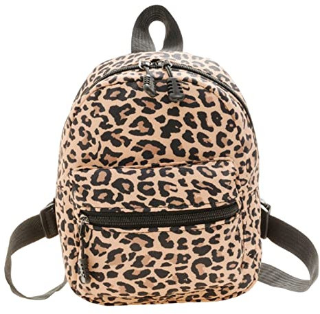 F Fityle Rucksack Damen Klein, Elegant Schultertasche Frauen, Rucksacktasche Cityrucksack, Modisch Tagesrucksack Bunt Stoff, Fashion Daypack für Kaufen Reisen Wandern Büro, Leoparden