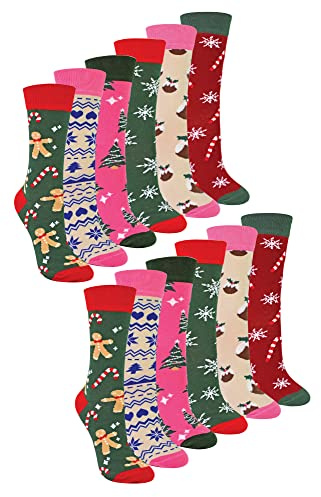 Ladies Christmas Socks | Sock Snob | Womens Colourful Novelty Design Xmas Socks | Gift for Her