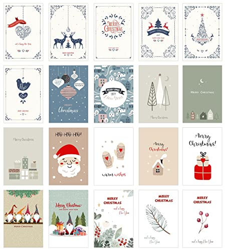 Edition Seidel Set 20 Premium Designer Weihnachtskarten mit Briefumschlag - Karten Weihnachten Postkarten