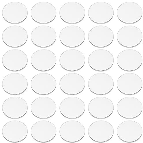 FINGERINSPIRE 100 Stück Klare Runde Acrylplatten 25mm Mini Flach Acryl Blatt Miniatur Basen Rohlinge Acryl Platten für Miniaturen Wargame DIY Bastelanzeige Display Malerei Weihnachten Craft