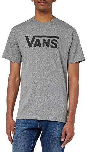 Vans Men's Classic Drop V T-Shirt, Grey Heather-Black, M