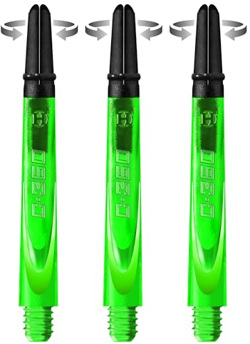 Harrows Darts Technology Carbon 360 Shafts, Rotating Carbon top von Thor-Sports (medium, Green)