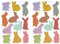 Oblique Unique® Osterhasen Sticker Vintage Hasen Aufkleber für Ostern Deko Osterdekoration Selbstklebend als Verzierung zum Scrapbooking Basteln