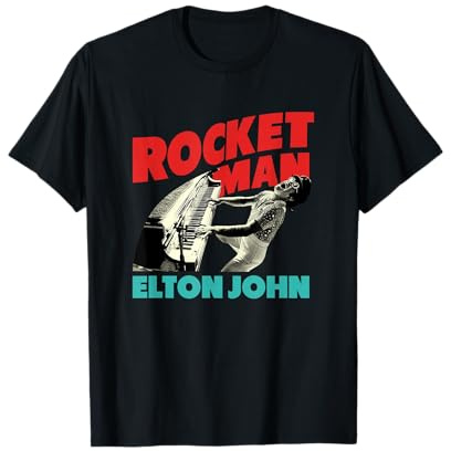 Offizielles Elton John x Rocketman Piano schwarz T-Shirt