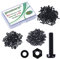 Pzsmocn 300 Stück/100 Sätze M3*15 mm Schwarzes Nylon Kunststoff Kreuzschlitz Rundkopfschrauben-Sechskantmuttern mit Isolierscheibe Standardgröße, für Heimwerker und Elektronische Montage.