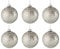 J-Line Box Von 6 Weihnachtskugeln Glas Blinkend/Matt Antik Silber Small