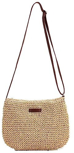 HZZXCH Beach Bags - Crochet & Straw Beach Bags for Women - Summer Handbags with Zip & Cross Body Styles