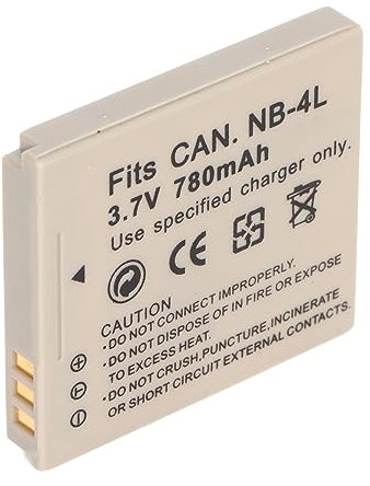 NB4L Camera Battery for IXUS 115 117 120 130 220 225 230 255 50 60 70 80 65 75IXY100 115 110HS Camera, 3.7V 780mAh Lithium Ion Battery