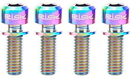 YIWENG Rischio 4PCS M6 × 18 / 20mm Titanio Ti bulloni Viti per MTB Pinza Freno Disco con Adattatore Spacer,Vite M6 × 18