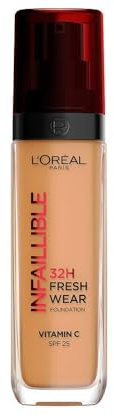 L'Oréal Paris, Base de maquillaje Líquida Infaillible 32h Fresh Wear, Para todo tipo de piel, Larga duración, Tono: Warm (310), 30 ml