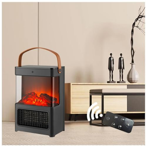 MELLYD Estufa Gas Imitacion LeñA Tres Segundos De Calentamiento RáPido, Tres Niveles De Ajuste, Chimeneas, con Control Remoto Calefactor Electrico Imitacion Chimenea