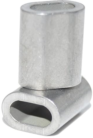 Morsetto a pressione 3 mm, 4 pezzi in acciaio inox A4, morsetto per fune metallica, manicotto in acciaio inox per corda con diametro = 3 mm, acciaio inox V4A